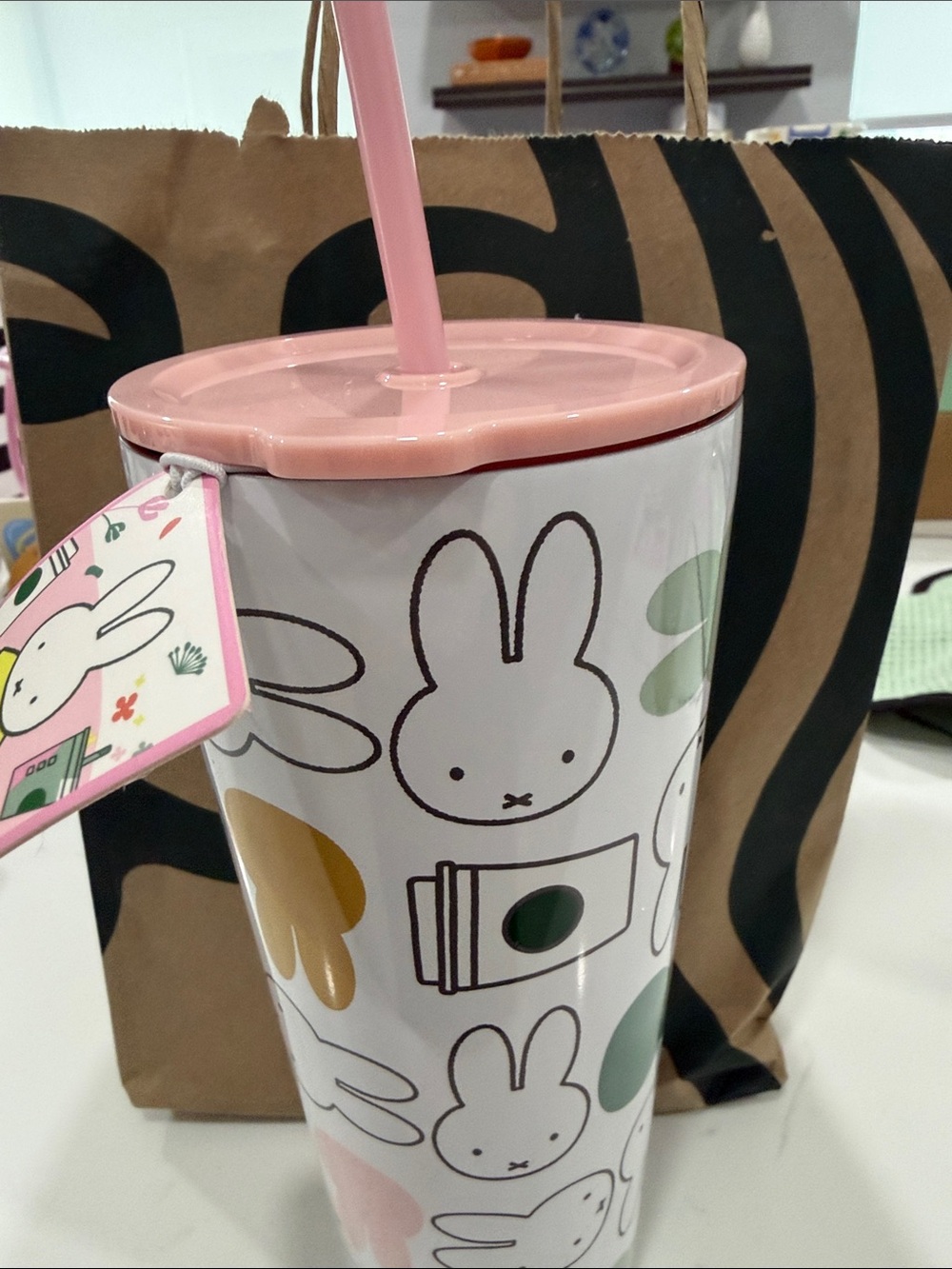 Starbucks Pink Lid Miffy Bunny Travel Tumbler